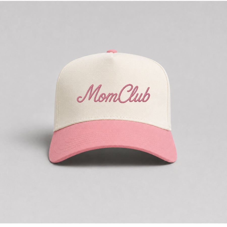 Mom Club Hat — Cream / Pink